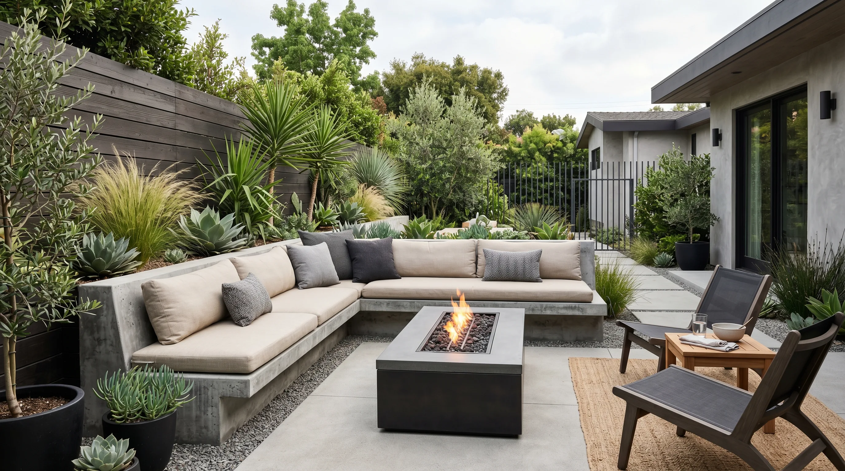 Planter-Framed Gathering Space